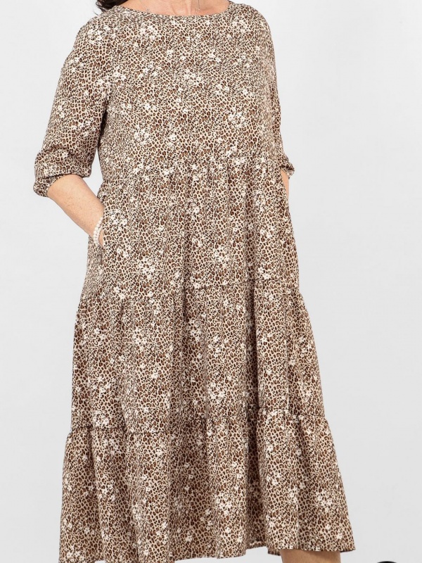 Leopard Smock Dress - Neutral